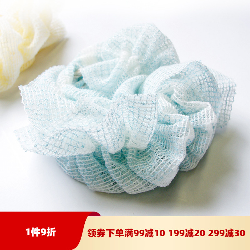 日本进口oka 沐浴球洗澡浴花 可爱女搓澡搓背素色洗澡巾洗浴用品