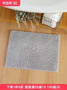 OKA日式菱形浴室防滑地垫吸水速干脚垫 卫生间进门口垫子 可机洗