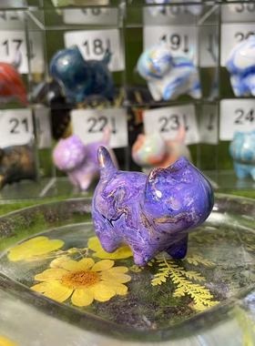 【流体小猫】一只自信的小猫先生4.8cm檀木飘漆工艺 一物一拍