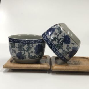 陶瓷杯子品茗功夫茶水杯家用景德镇正品 青花瓷茶杯大号韩式 复古杯