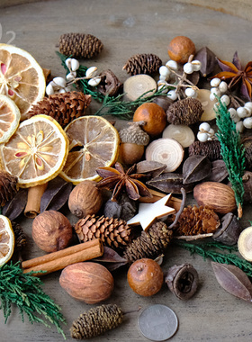 柠檬肉桂八角无火香薰桂皮橙子片干花材料包室内干花摆件手伴礼物