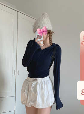 3/10 20:00 白女美学 私服线·a*lo风糯叽叽拉链连帽休闲显瘦长袖