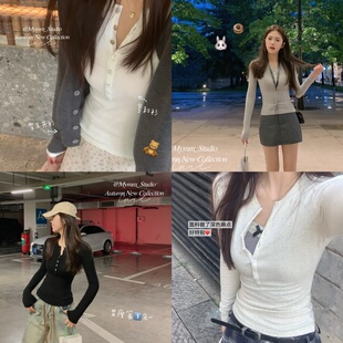 柔软贴身不勒肉·松弛纽扣长袖 超显瘦 人生亨利衫