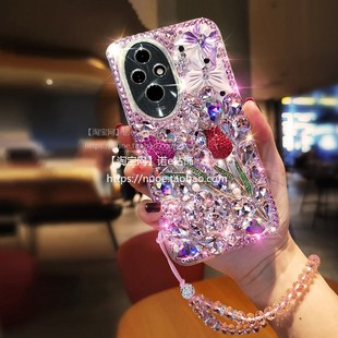 适用华为荣耀200手机壳300荣耀Power女款500pro新款400畅享60全包防摔90GT荣耀80保护壳90p荣耀70奢华30S水钻