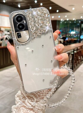 适用于oppoReno10手机壳11新款12镜头围钻A3潮K12X精准孔9女8水钻FindX7个性Reno6pro防摔A5活力版A1pro