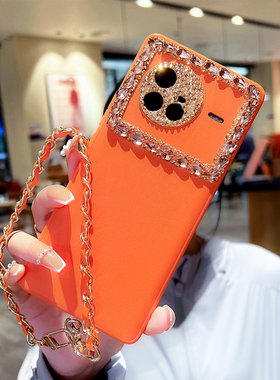 适用于vivoX90手机壳X80pro素皮S17t橙色S16e闪钻Xnote摄像头iQOO11满钻S15软胶S15E防摔pro镜头iQOO10镶钻