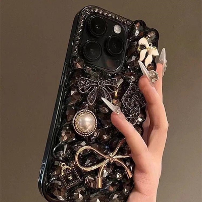 适用iPhone16苹果15ProMax满钻手机壳14/13全包11奢华水钻15Pro防摔女全包防摔带镶钻ins风网红女神款高档女