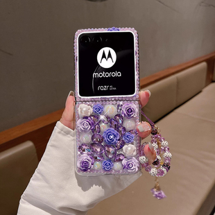 适用摩托罗拉motorazr50手机壳新款Razr60Ultra折叠屏razr40奢华水钻50ultra保护壳Razr60镶钻40Ultra