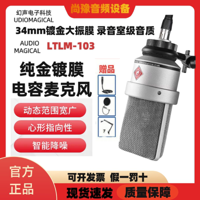幻声TLM103大振膜心形直播录音棚级全金属电容麦克风直播K歌专用