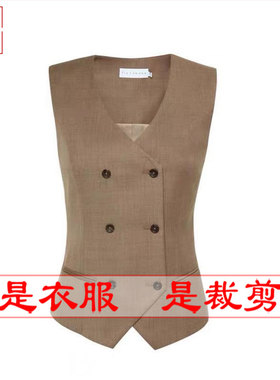 明辉纸样服装样板时尚修身职业有里布DIY无袖女外套马甲图纸21031