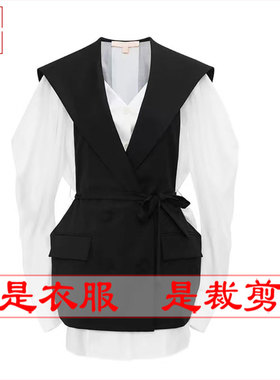 明辉纸样新款春夏女宽松衬衫外套假两件DIY缝纫设计裁剪图纸23251