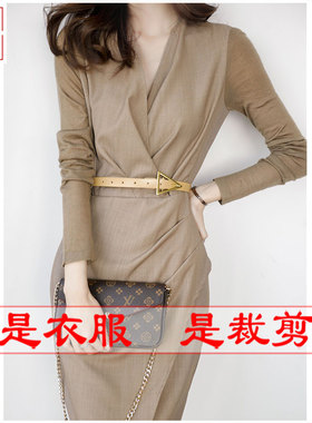 明辉纸样新款秋冬服装样板牛皮纸DIY缝纫时尚连衣裙裁剪图纸21181