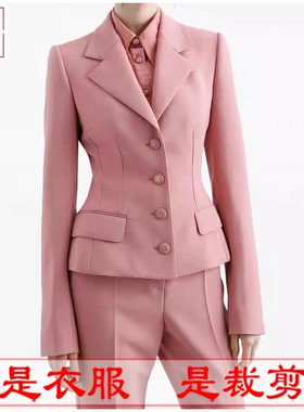 明辉纸样春秋新款西装套装女西服外套裁剪样板做衣服图纸25064