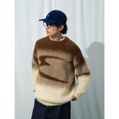 舒适保暖水貂绒毛衣渐变小众上衣