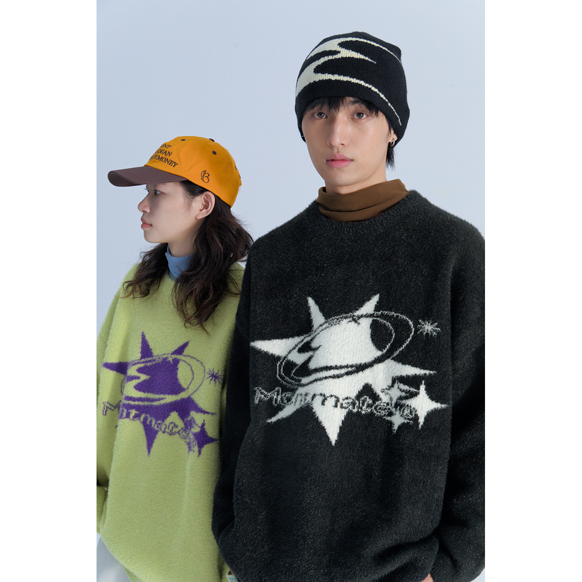 MENTMATE24AW撞色圆领毛衣