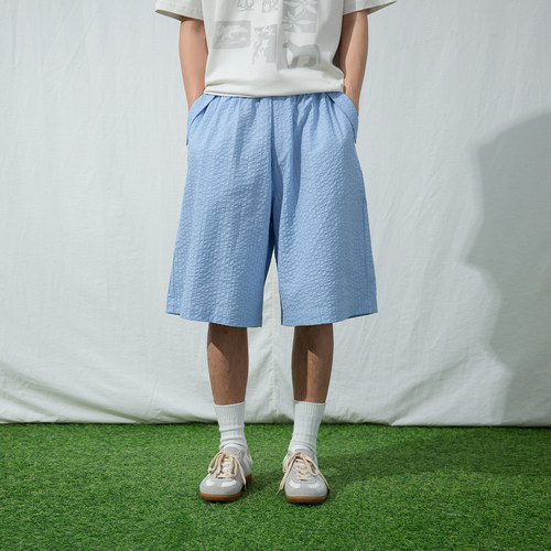 基础款宽松休闲通勤中裤夏短裤男