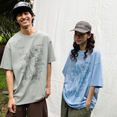 马戏团小丑圆领短袖 小众设计师线稿涂鸦印花T恤 夏 25SS Mentmate