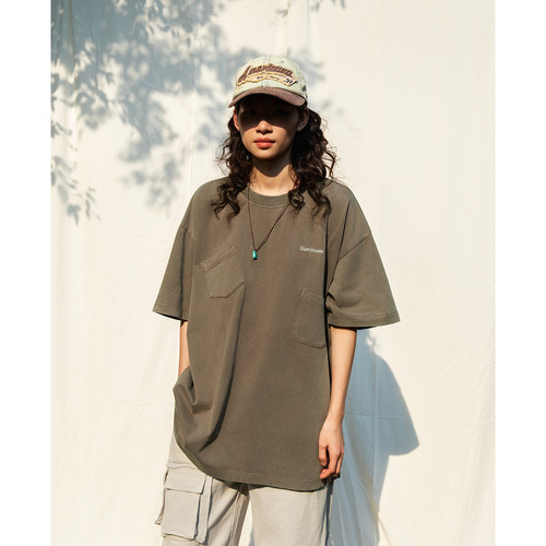 个性休闲中性风圆领短袖上衣夏季