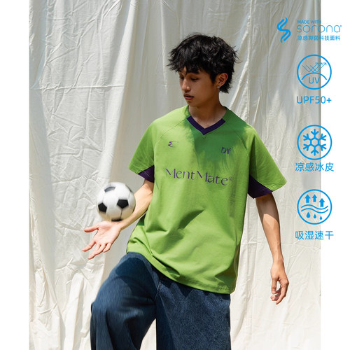 夏季个性拼接97数字印花体恤上衣