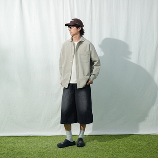 男女文艺天丝麻棉纯色衬衣 复古海军领巾设计衬衫 Mentmate 26SS