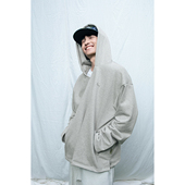 Mentmate 灰色基础简约BF宽松连帽卫衣 男 25AW 秋冬松弛感V领帽衫