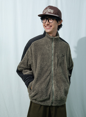 Mentmate 25AW 日系户外街头运动BF风拼色毛绒卫衣外套男立领夹克