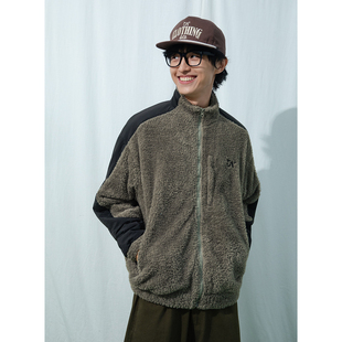 Mentmate 日系户外街头运动BF风拼色毛绒卫衣外套男立领夹克 25AW