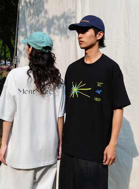 Mentmate 25SS 爆炸线条感设计 小众圆领短袖男女情侣休闲T恤原创