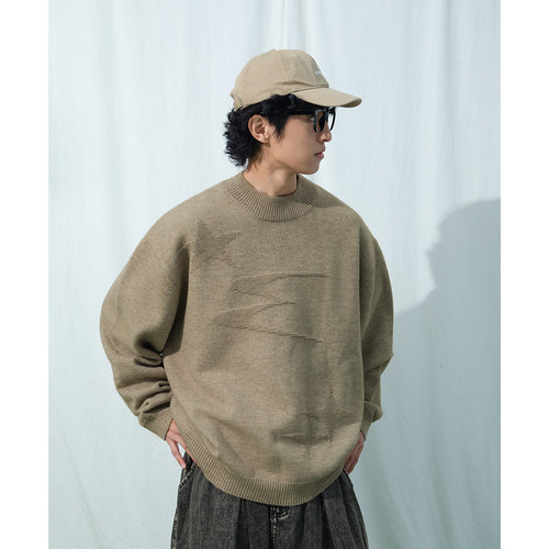 小众宽松休闲简约套头毛衣男女款