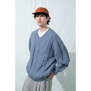 百搭v领麻花毛衣 秋冬多色基础款 男女情侣纯色针织 25AW Mentmate