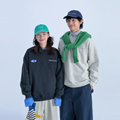 Mentmate 秋冬韩国街头感男女情侣圆领卫衣 百搭薄绒套头上衣通勤