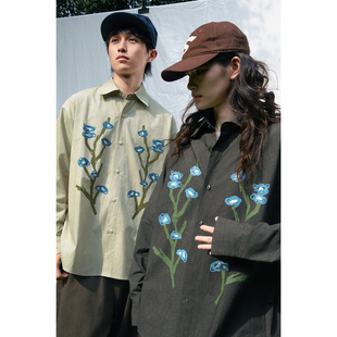 衬衫 初秋文艺复古花卉长袖 男女情侣宽松中性衬衣 25AW Mentmate