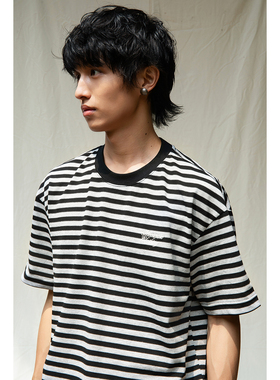 Mentmate 25SS 日系定织250g条纹圆领短袖男 基础百搭海魂衫T恤夏
