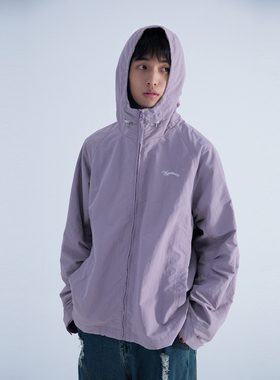 Mentmate 秋冬户外简约刺绣连帽风衣夹克潮男 工装BF露营休闲外套