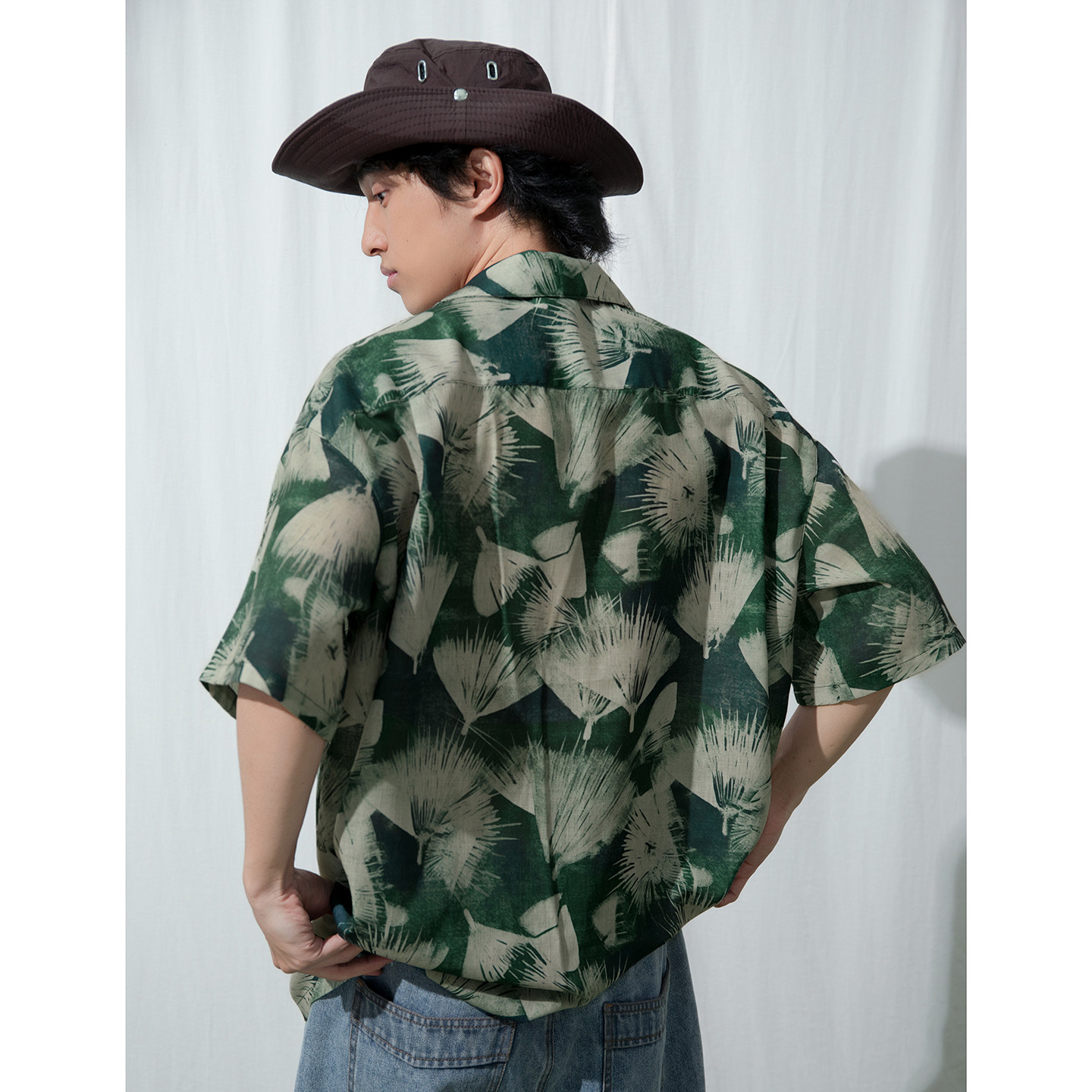 Mentmate 26SS 夏日轻薄花衬衫男 度假风棕榈印花短袖衬衣 蒙马特