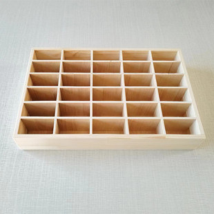 小格子木盒前台酒店名片房卡收纳整理桌面木质多格管理架