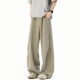 悟空有货潮牌复古褶皱直筒垂感西裤 男女宽松百搭阔腿潮流休闲长裤