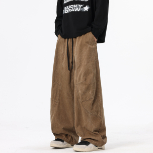男潮牌街头宽松阔腿休闲百搭长裤 裤 复古洗水做旧工装 悟空有货美式