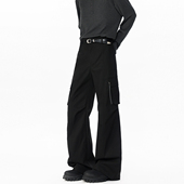 宽松百搭阔腿长裤 悟空有货潮牌复古机能风纯色运动冲锋裤 男女春季