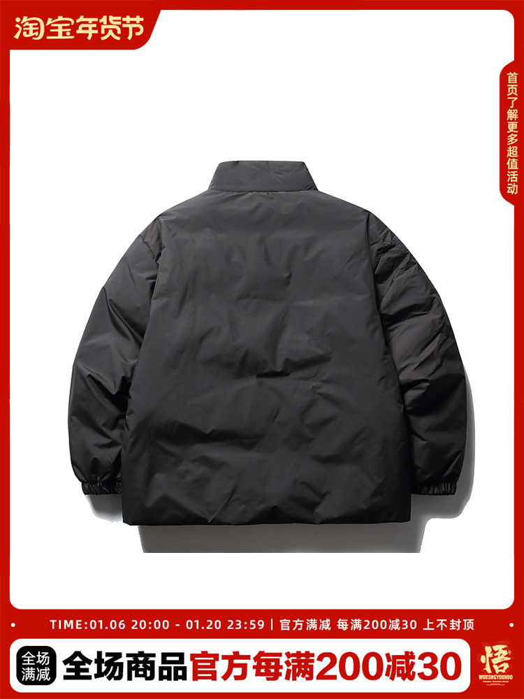 WUKONG HAS WINTER BLACK THICKENED HIGH-END COTTON CLOTHES MENS FASHION BRAND LOOSE WARM AND VERSATILE COUPLE COTTON JACKETS