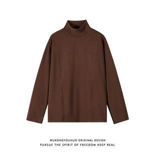 T恤男秋季 长袖 宽松情侣百搭上衣 潮牌解构德绒打底衫 悟空有货美式