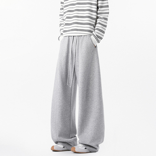 悟空有货美式复古重磅解构垂感运动卫裤男潮牌宽松阔腿百搭休闲裤