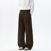悟空有货复古简约纯色高级感垂感西裤 男潮牌宽松阔腿百搭休闲长裤