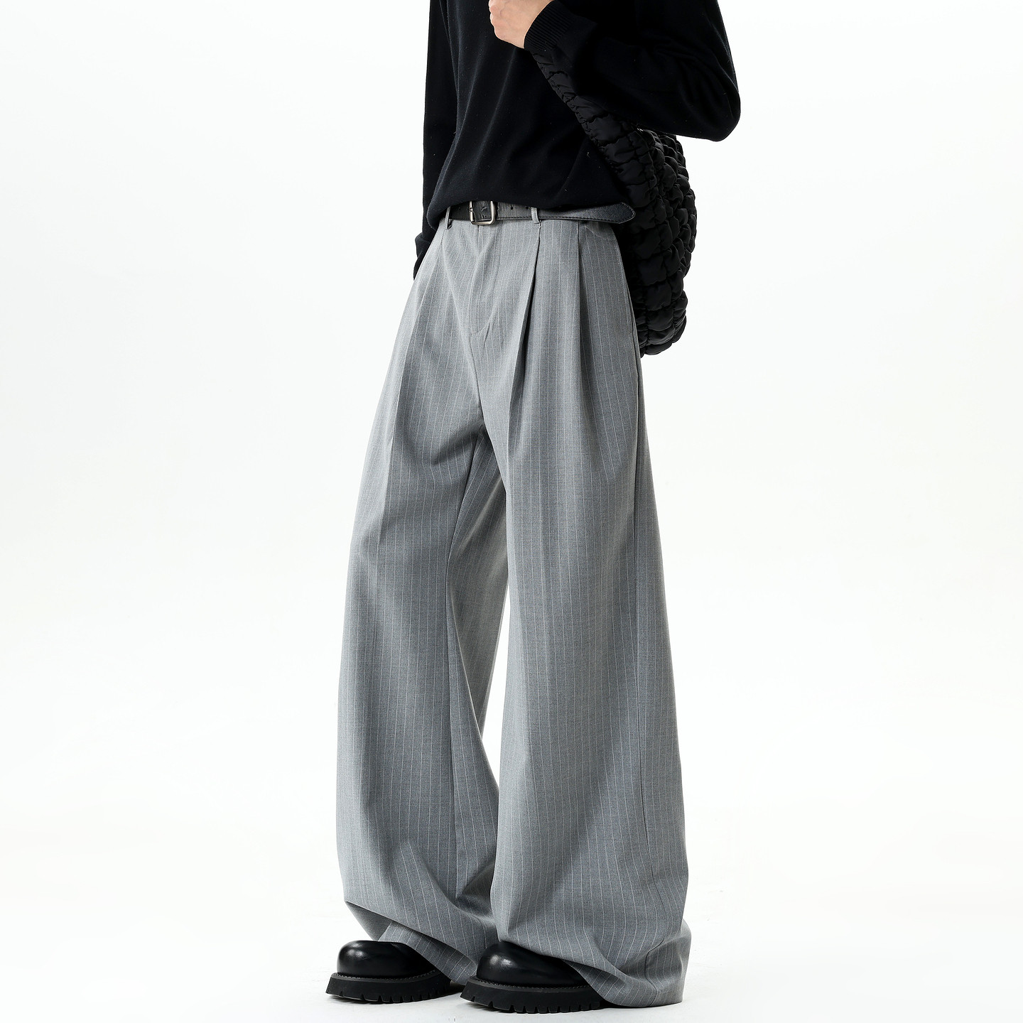 悟空有货美式复古竖条纹高级感垂感西裤男潮牌宽松阔腿百搭休闲裤,男装,西裤,淘宝优惠券,粉丝福利购,淘宝优惠卷