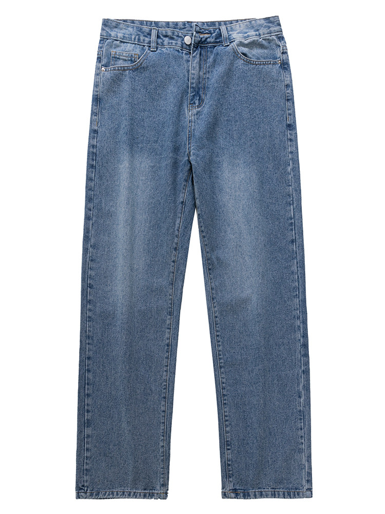 WUKONG IS  EUROPEAN AND AMERICAN HIP-HOP OLD STRAIGHT JEANS MENS TIDE BRAND STREET LOOSE WIDE-LEG CASUAL DADDY TROUSERS