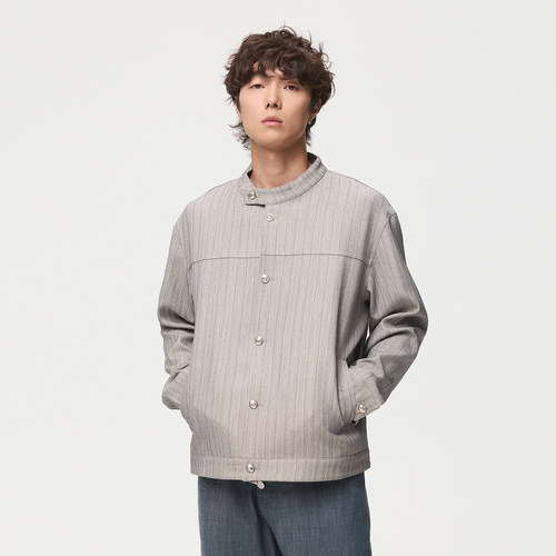复古条纹高级感cleanfit外套男