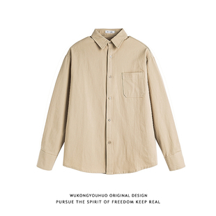 衬衣 男女宽松百搭休闲长袖 悟空有货复古日系cityboy纯色工装 衬衫