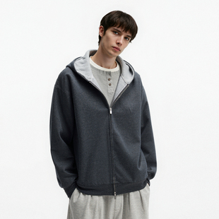 悟空有货美式 外套 cleanfit重磅连帽卫衣男女boxy短宽情侣撞色开衫