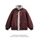 悟空有货美式 情侣保暖百搭棉衣 复古麂皮绒座山雕棉服男女潮牌冬季