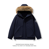 悟空有货潮牌复古毛领连帽派克服棉衣男冬季 情侣宽松保暖休闲棉服